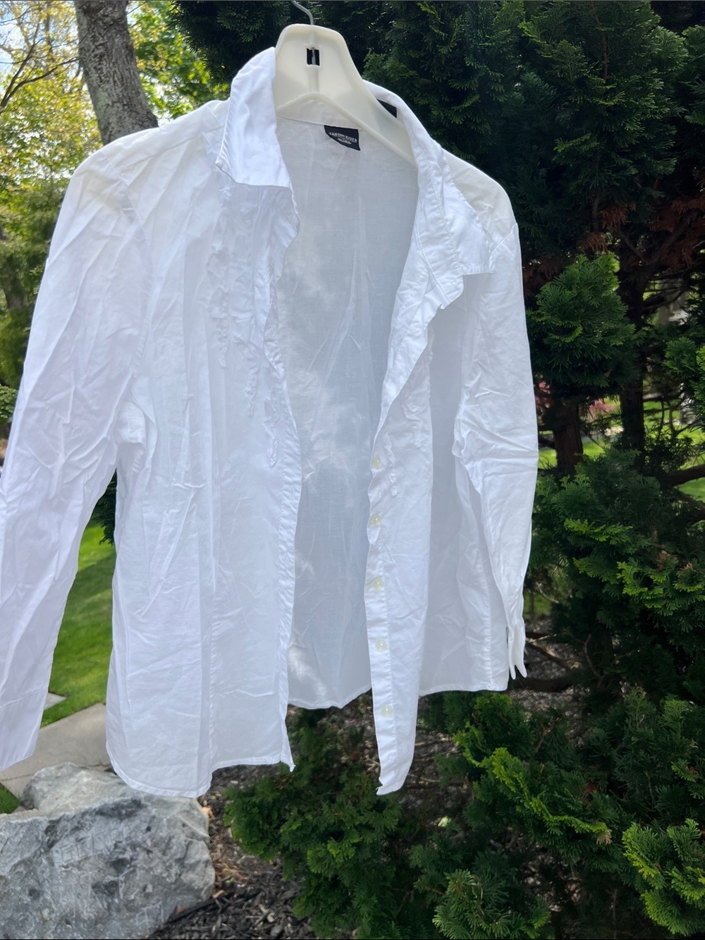 Canyon River Blues White Linen Shirt with Black Label